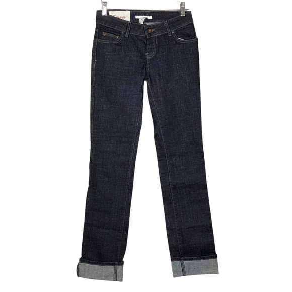 Zara Basic Dark Indigo Straight Leg Jeans SZ 4 - Picture 1 of 4